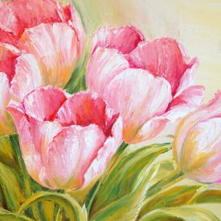 Painted spring wallpaper