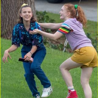 Millie Bobby Brown and Sadie Sink wallpaper