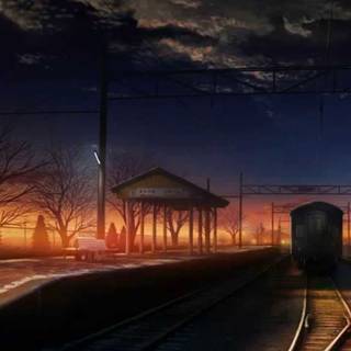 Aesthetic anime train wallpaper
