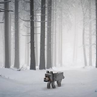 Minecraft winter wallpaper