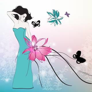 Vector girl wallpaper