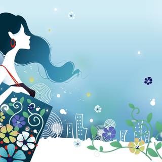 Vector girl wallpaper