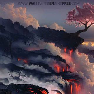 Pixel cherry wallpaper