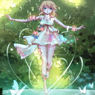 Anime pink magic wallpaper