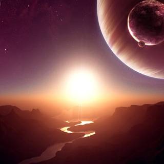 Space illustration wallpaper