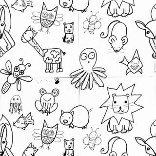 Cute animal drawing wallpaper