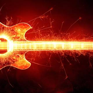 Flaming guitar wallpaper