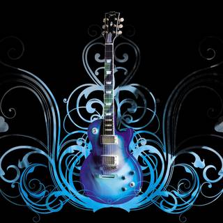 Flaming guitar wallpaper
