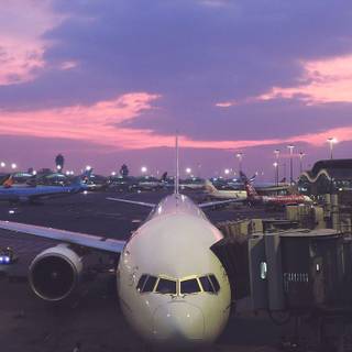 Airplane in airport wallpaper