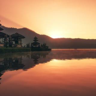Temple sunset wallpaper