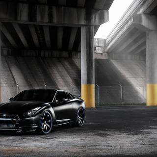 Nissan GTR black wallpaper