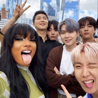 BTS and Megan Thee Stallion wallpaper