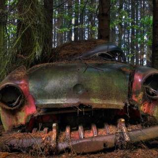 Car graveyard wallpaper