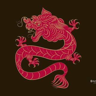 Chinese red dragon wallpaper