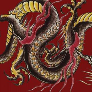 Chinese red dragon wallpaper
