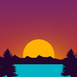 Drawings of sunsets wallpaper