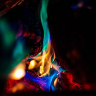 Rainbow flames wallpaper