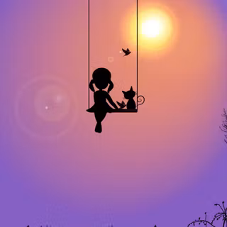 Girl swing wallpaper