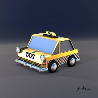 Cartoon taxi wallpaper
