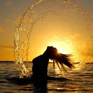 Girl in water wallpaper