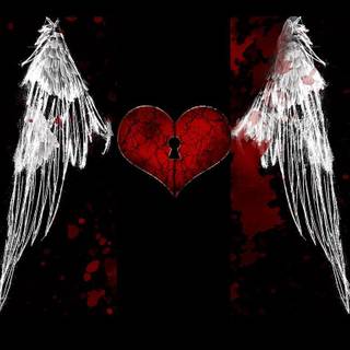 Heart with wings wallpaper