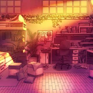 Anime room PC wallpaper