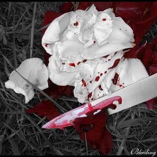 Blood spattered flower wallpaper