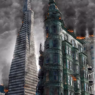 Destroyed building wallpaper