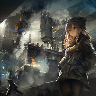 Anime girl art PC wallpaper