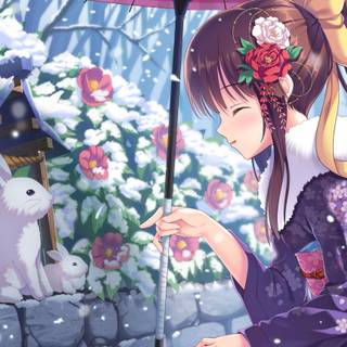 Anime girl art PC wallpaper