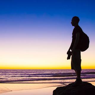 Teenagers silhouette wallpaper