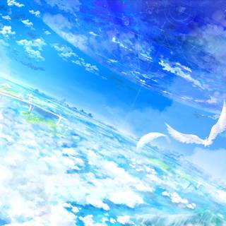 Birds in sky wallpaper