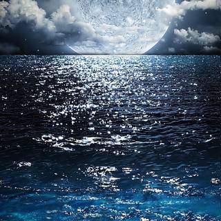 Moon with water wallpaper