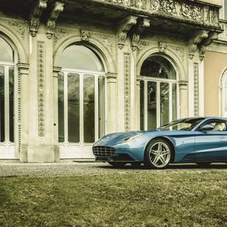 Villa and car wallpaper