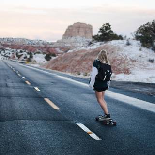 Skateboard aesthetic girl wallpaper