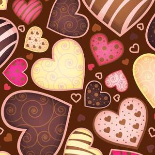Aesthetic brown hearts wallpaper