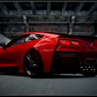 Red Corvette wallpaper