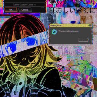 Danganronpa glitchcore wallpaper