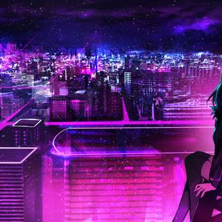 Dark anime city 4k wallpaper