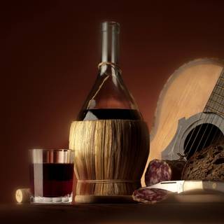 Bread and wine wallpaper