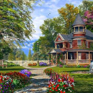 Victorian house wallpaper