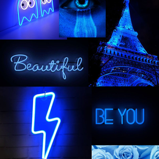 Blue themed wallpaper