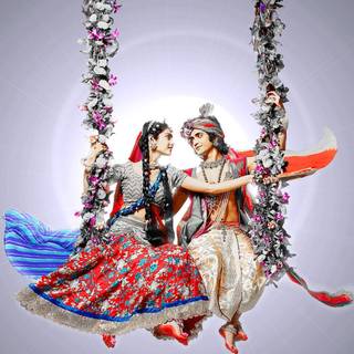 3D Radha Krishna wallpaper