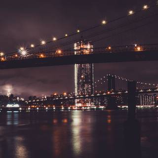 Brooklyn bridge at night wallpaper