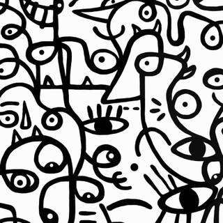 Black and white graffiti wallpaper