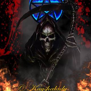 Grim Reaper skull wallpaper