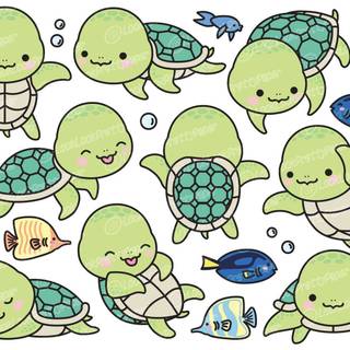 Kawaii turtle wallpaper