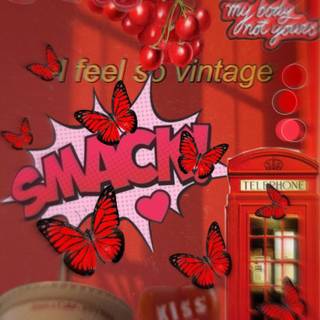 Red retro aesthetic wallpaper