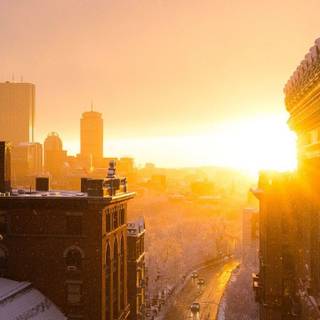 Sunrise city wallpaper