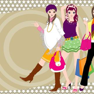 Stylish cartoon wallpaper